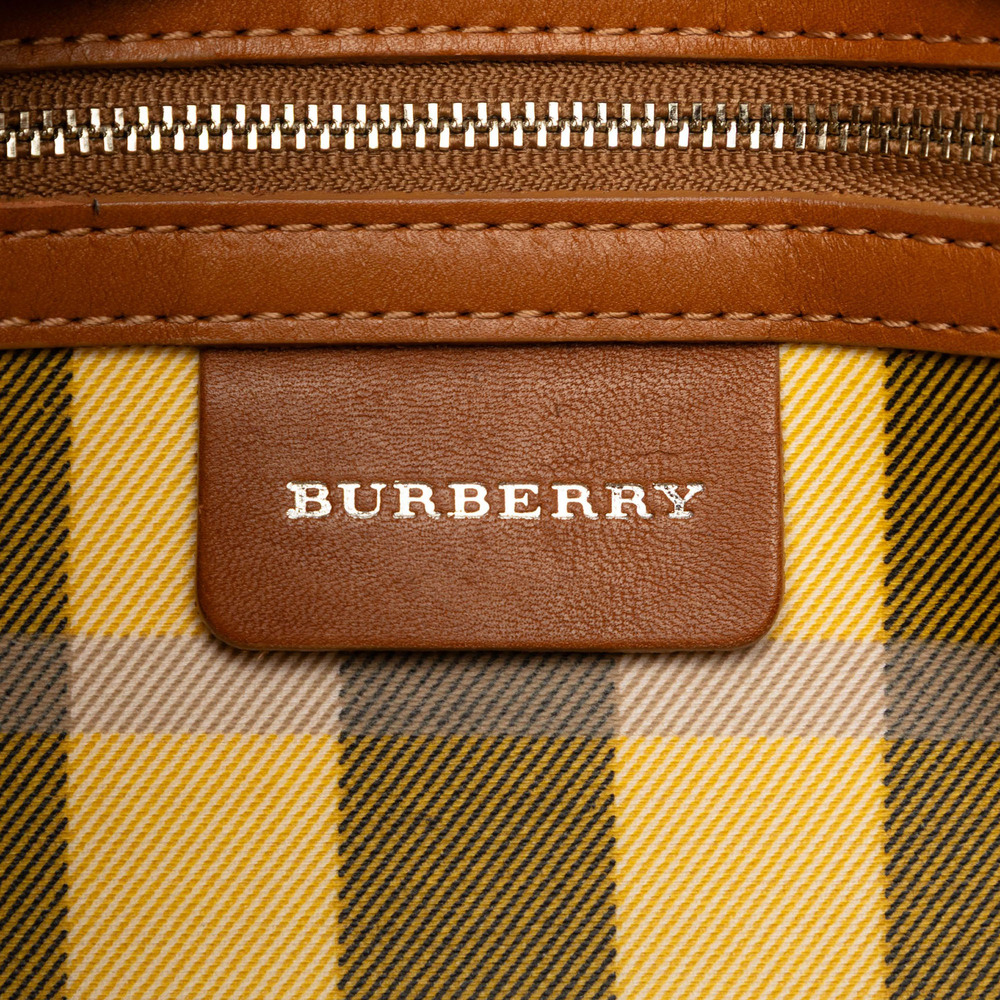 Pre-Loved Burberry Straw and Leather Handbag - Picture 5 of 6